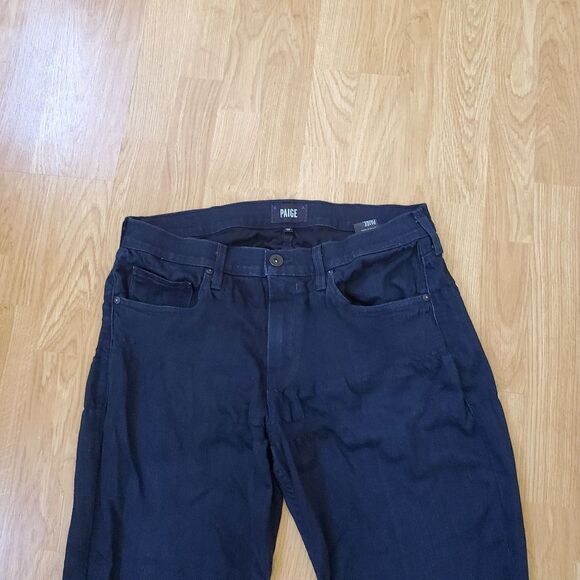 PAIGE Federal Slim Straight Leg Jeans - size 34x27 in Dark Blue - Picture 4 of 14